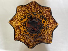 Italian 1980's Tortoise Shell Glass Centrepiece Bowl