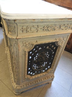 Italian 19century Cheese Cabinet with Carrara Marble Top