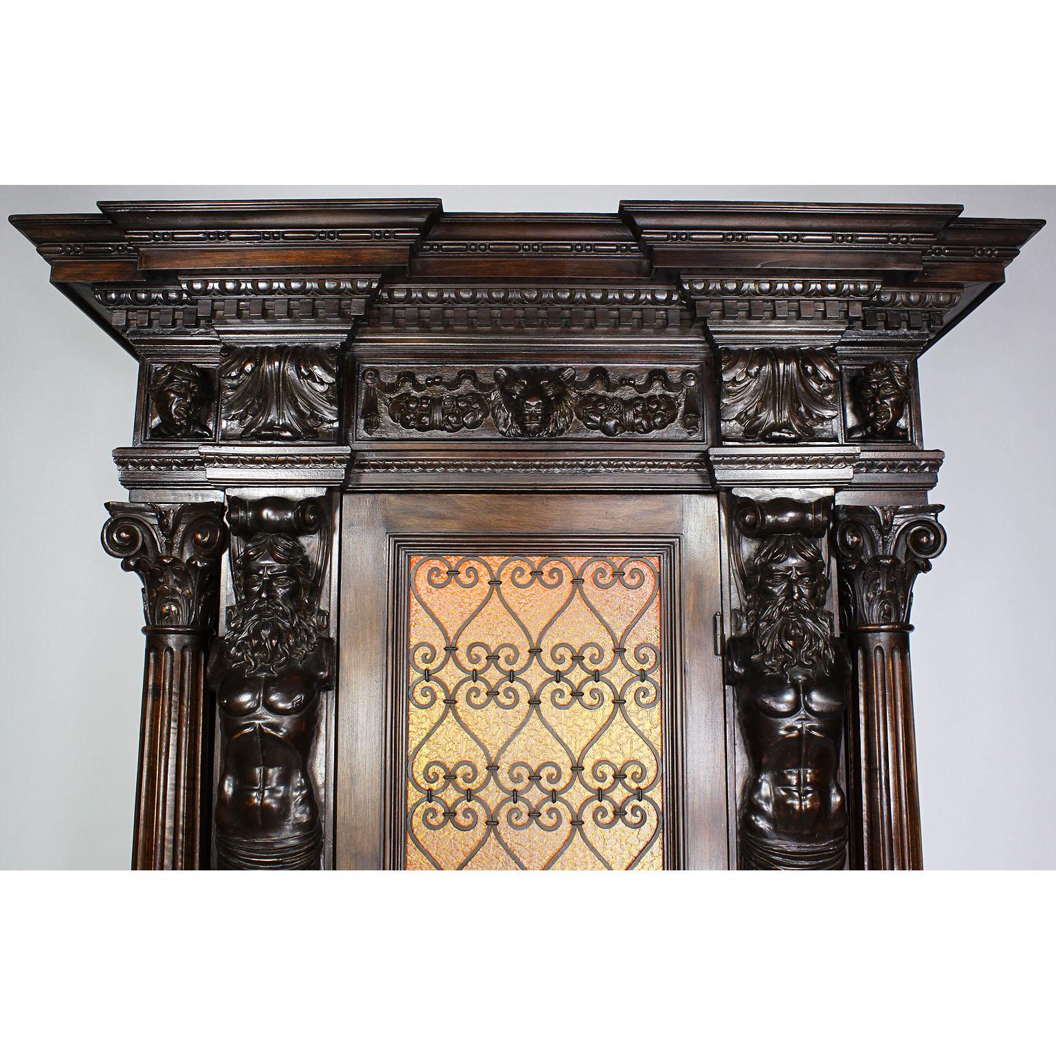 Baroque Revival Italian 19th-20th Century Baroque Style Carved Walnut Wine Cellar Cabinet