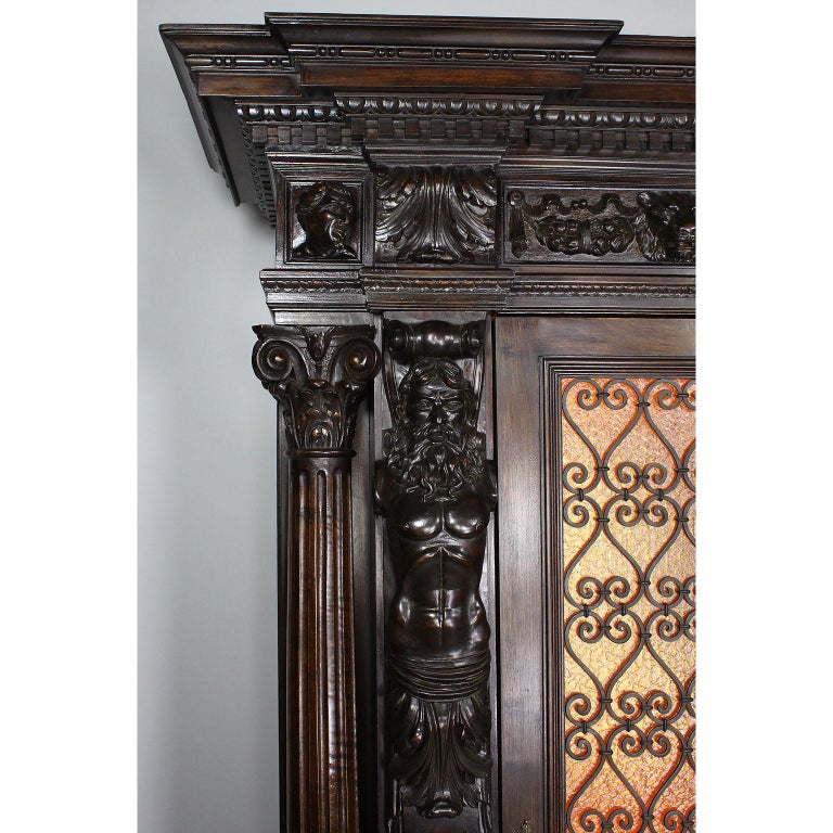 Italian 19th-20th Century Baroque Style Carved Walnut Wine Cellar ...