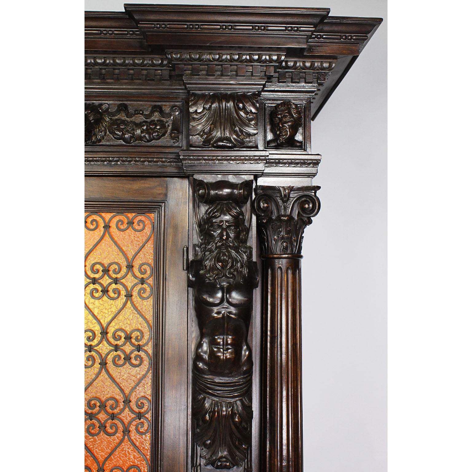 Early 20th Century Italian 19th-20th Century Baroque Style Carved Walnut Wine Cellar Cabinet