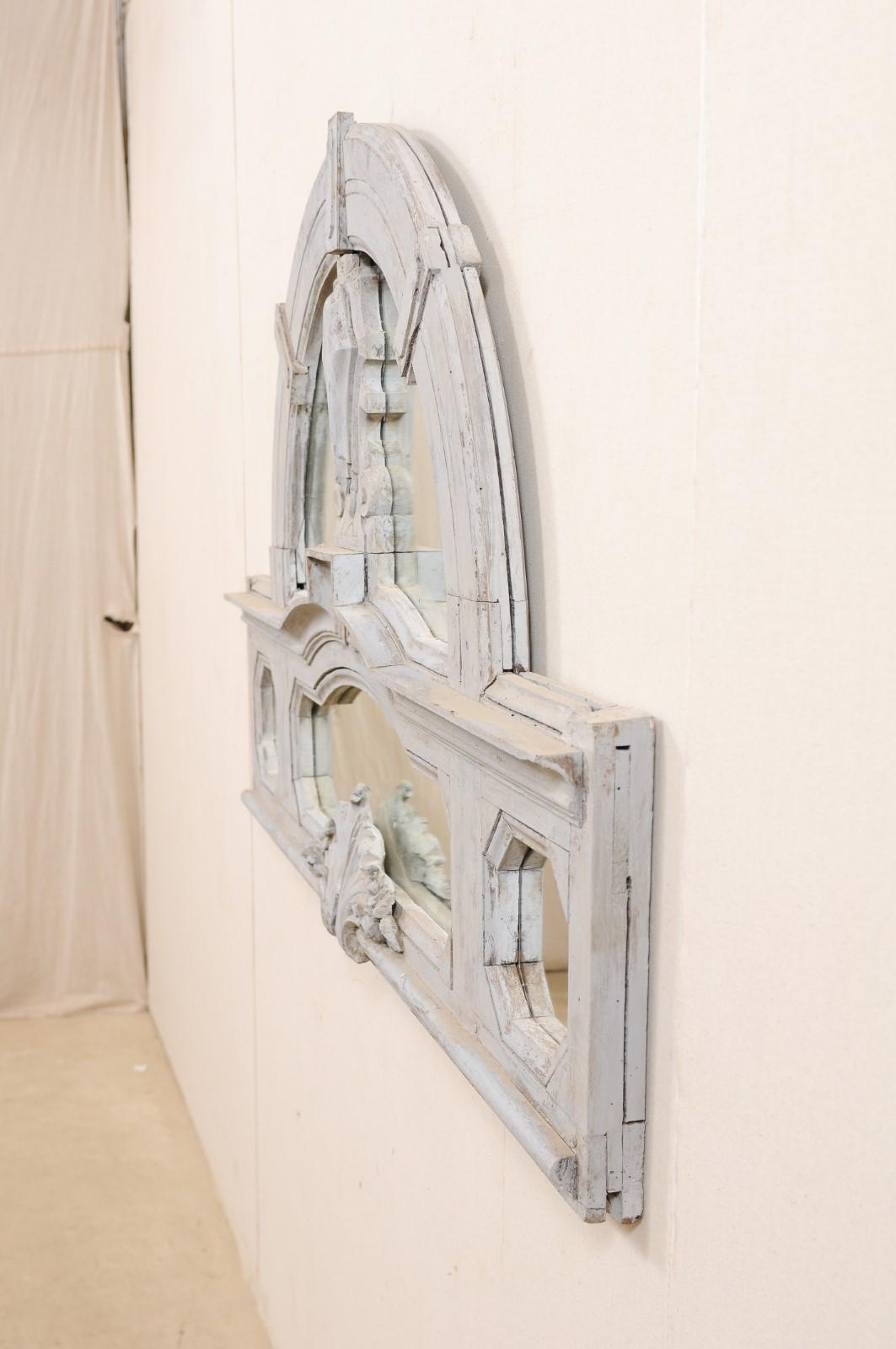 Italian Architectural Panel with Mirror Back, Great for a Small Headboard 2