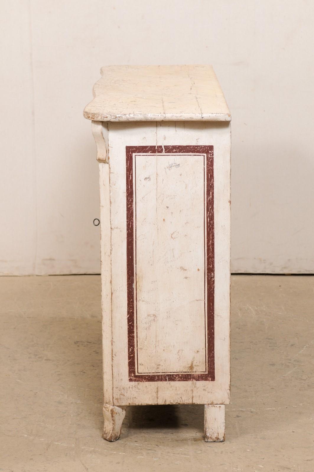 Italian 19th C. Console Cabinet w/a Hand-Painted Fishing Village Seascape Motif For Sale 1
