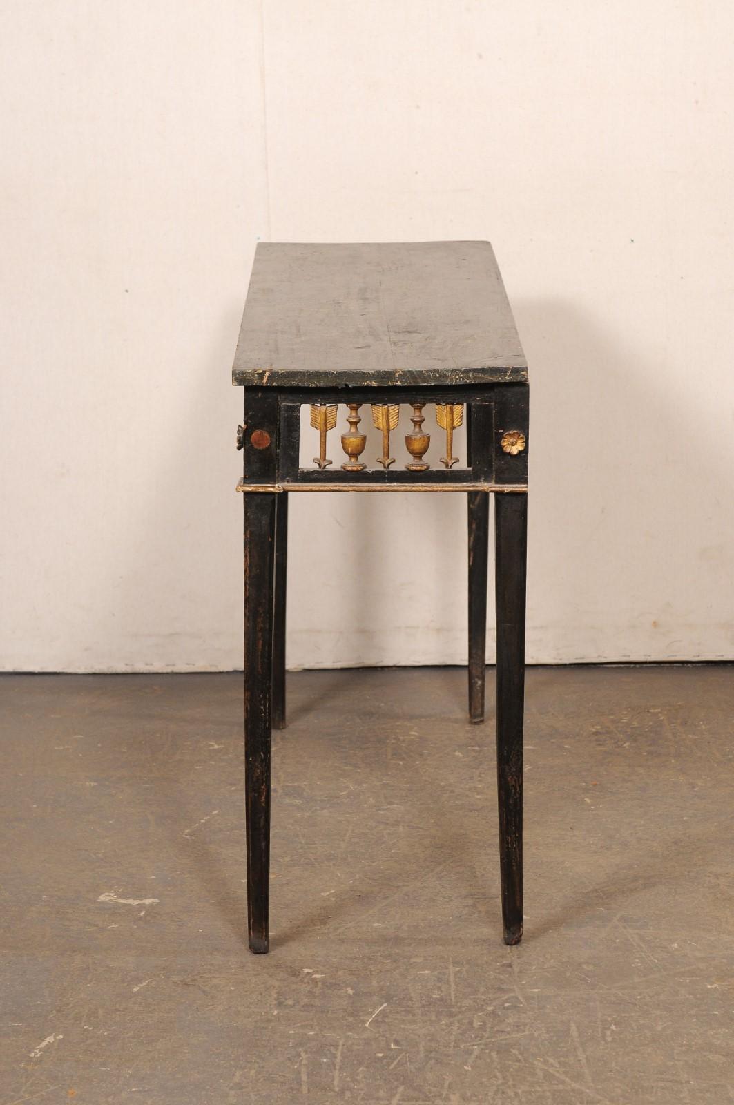 Italian 19th C. Console, w/Pierce Carved & Gilt Arrow & Urn Motif Apron 5