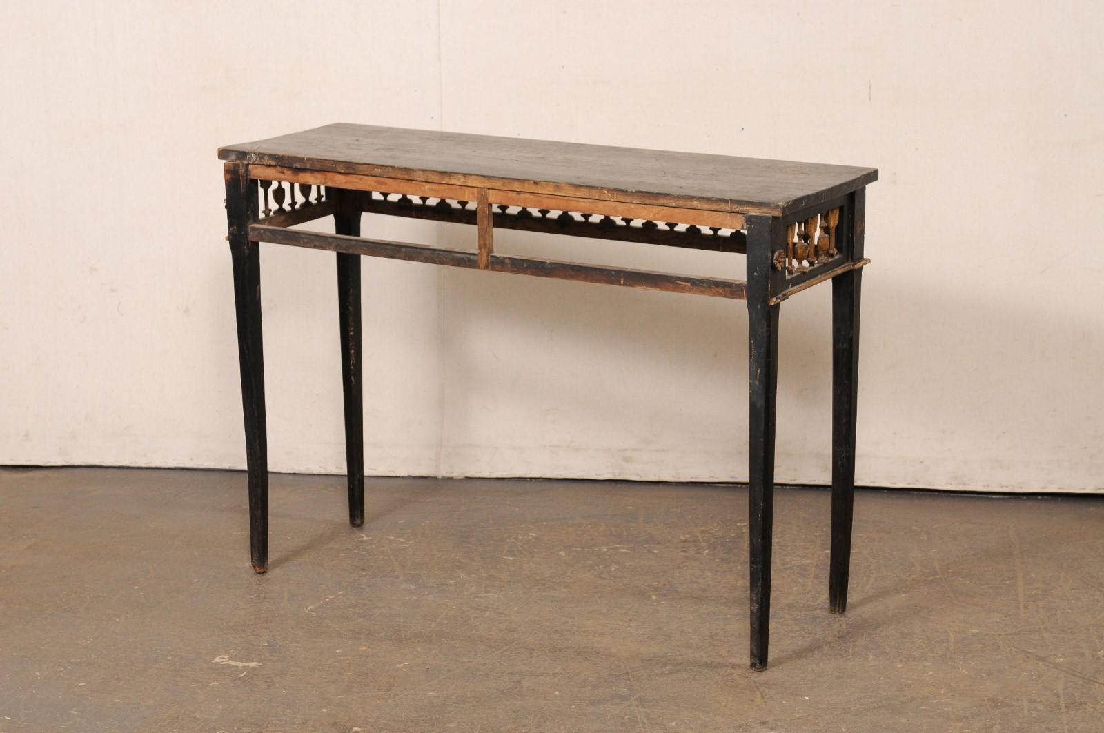 Italian 19th C. Console, w/Pierce Carved & Gilt Arrow & Urn Motif Apron 2