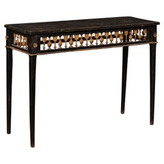 Italian 19th C. Console, w/Pierce Carved & Gilt Arrow & Urn Motif Apron