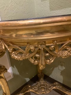 Italian 19th c Giltwood Corner Pedestals, pair