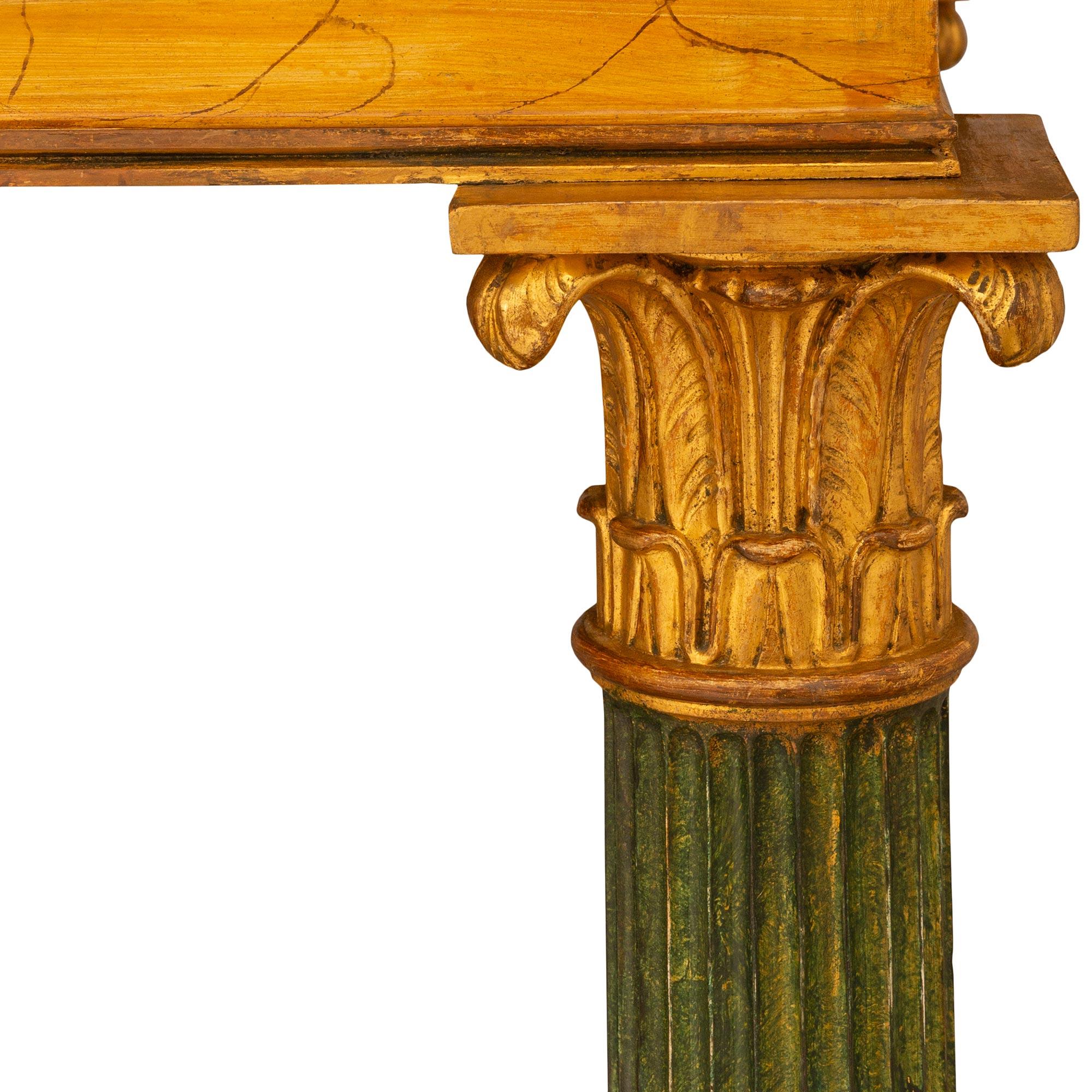 19th Century Italian 19th c. Neo-Classical St. Marble, Faux Marble, & Giltwood Center Table For Sale