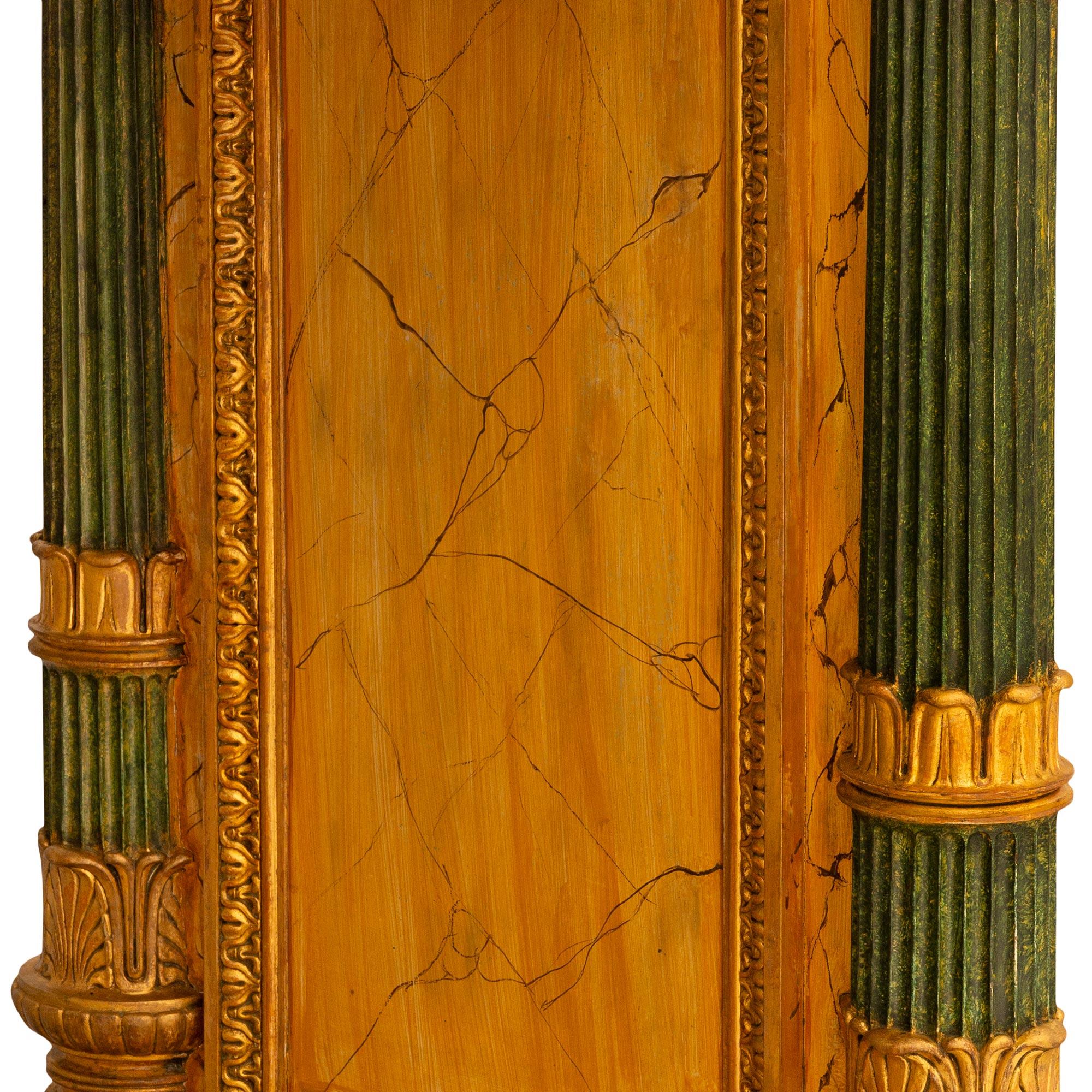 Italian 19th c. Neo-Classical St. Marble, Faux Marble, & Giltwood Center Table For Sale 1