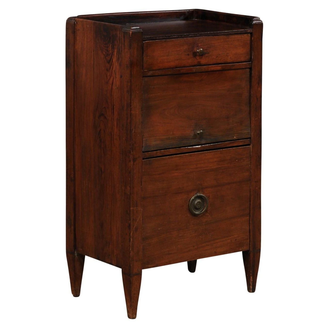 Italian 19th C. Neoclassical Petite Cabinet/ Side Chest with Cute Middle Door