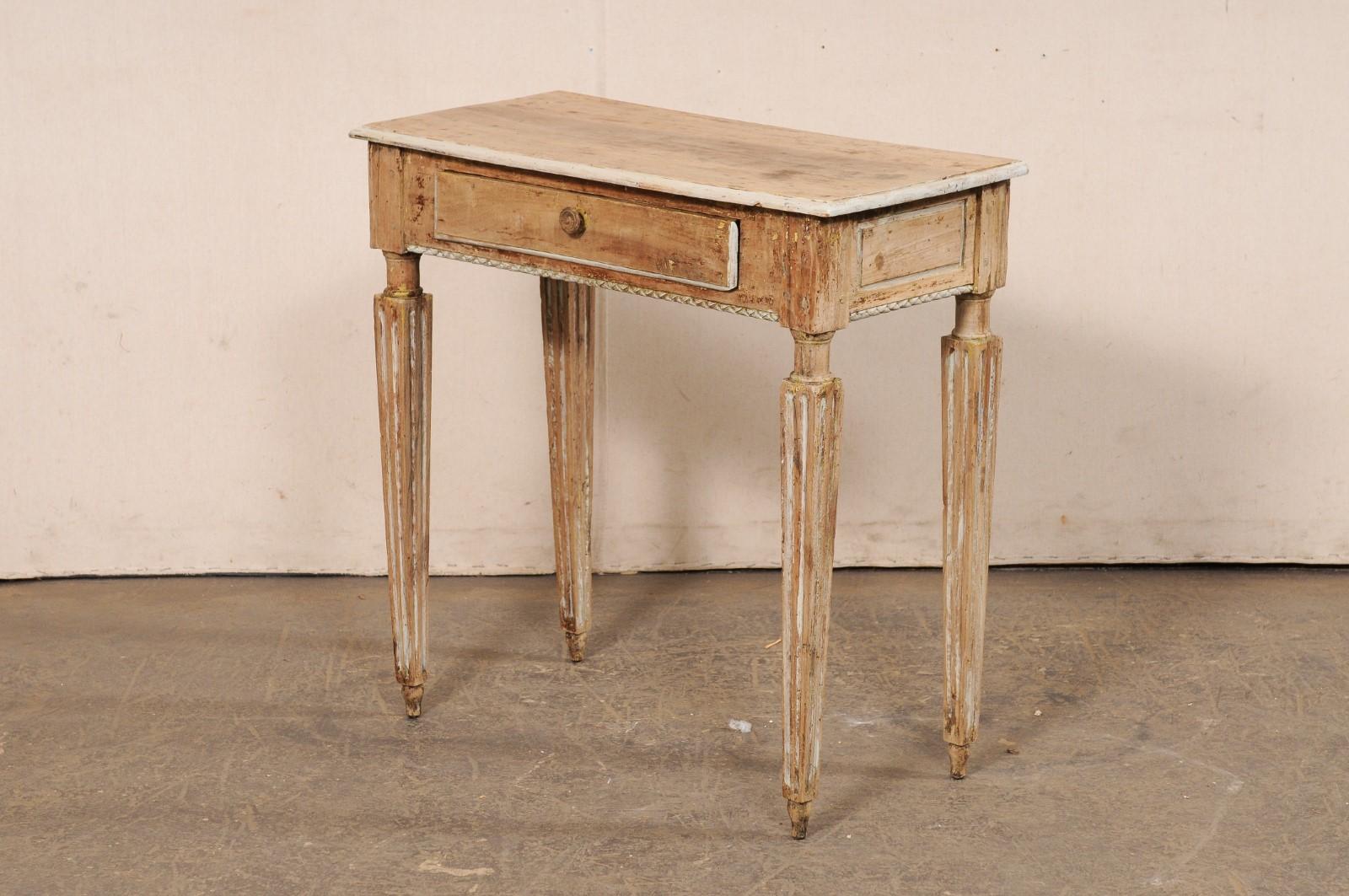 Italian 19th C. Petite Console Table w/Fluted Legs For Sale 6