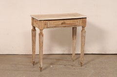 Italian 19th C. Petite Console Table w/Fluted Legs
