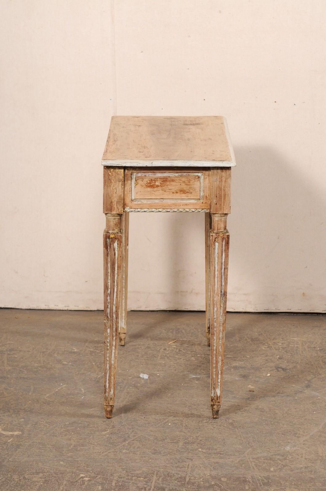 Italian 19th C. Petite Console Table w/Fluted Legs For Sale 1