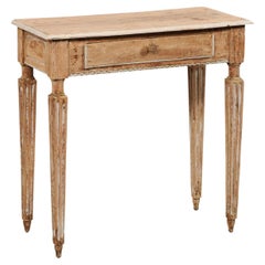 Italian 19th C. Petite Console Table w/Fluted Legs