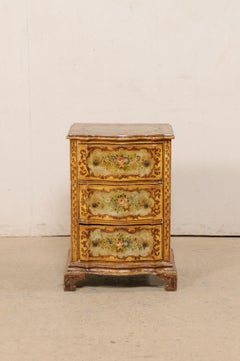 Hand-Painted Italian 19th C. Petite Serpentine Chest