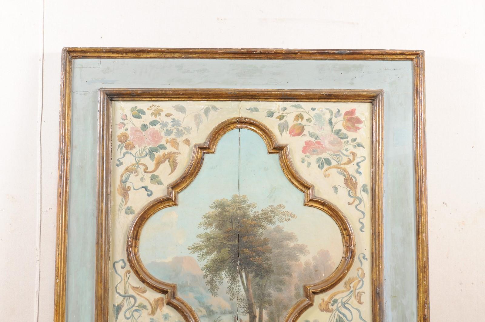 antique mirror with painting on top