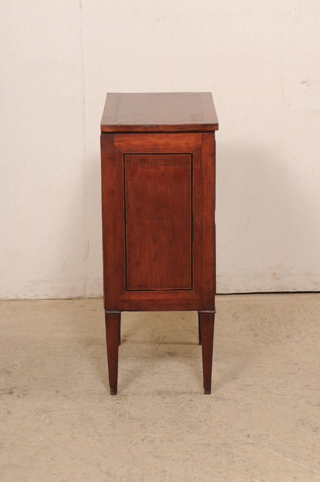 Italian 19th C. Side Chest Designed in Clean Lines w/Accent Inlay Trim For Sale 1