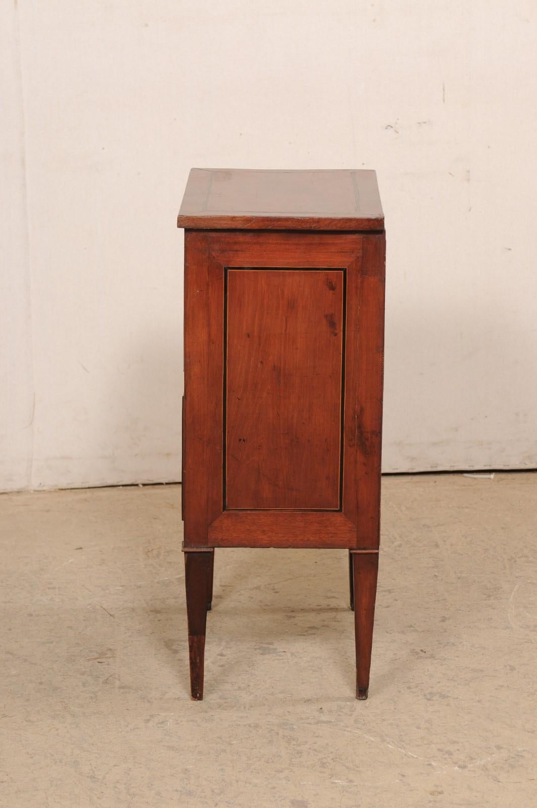 Italian 19th C. Side Chest Designed in Clean Lines w/Accent Inlay Trim For Sale 3