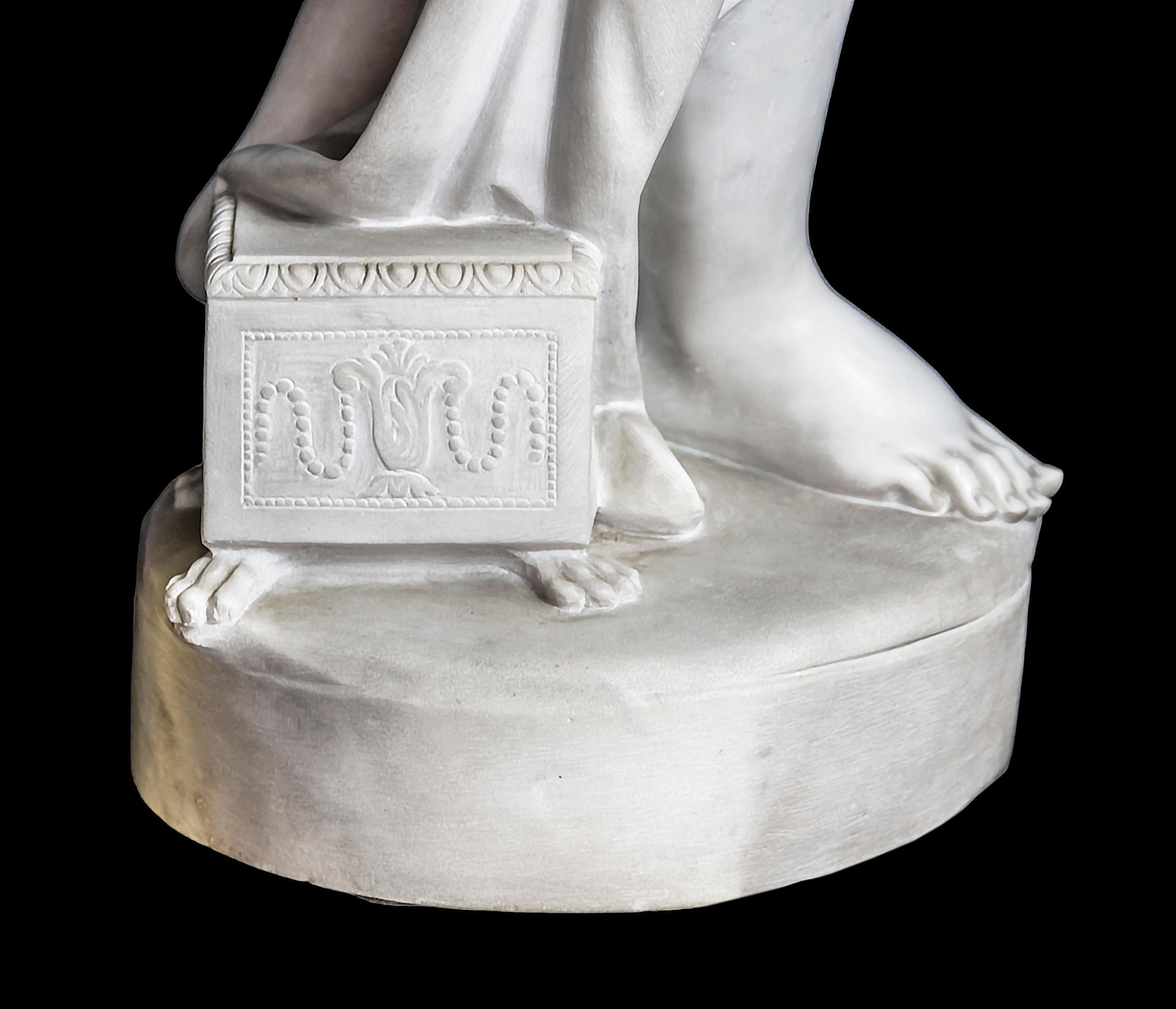 Italian 19th Century After Antonio Canova Venus Italica Carrara Marble Sculpture For Sale 8