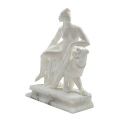 Statua italiana in marmo e alabastro del XIX secolo