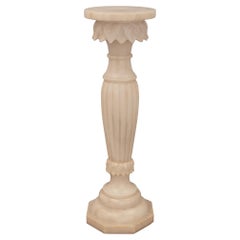 Italian 19th Century Alabaster Pedestal Column