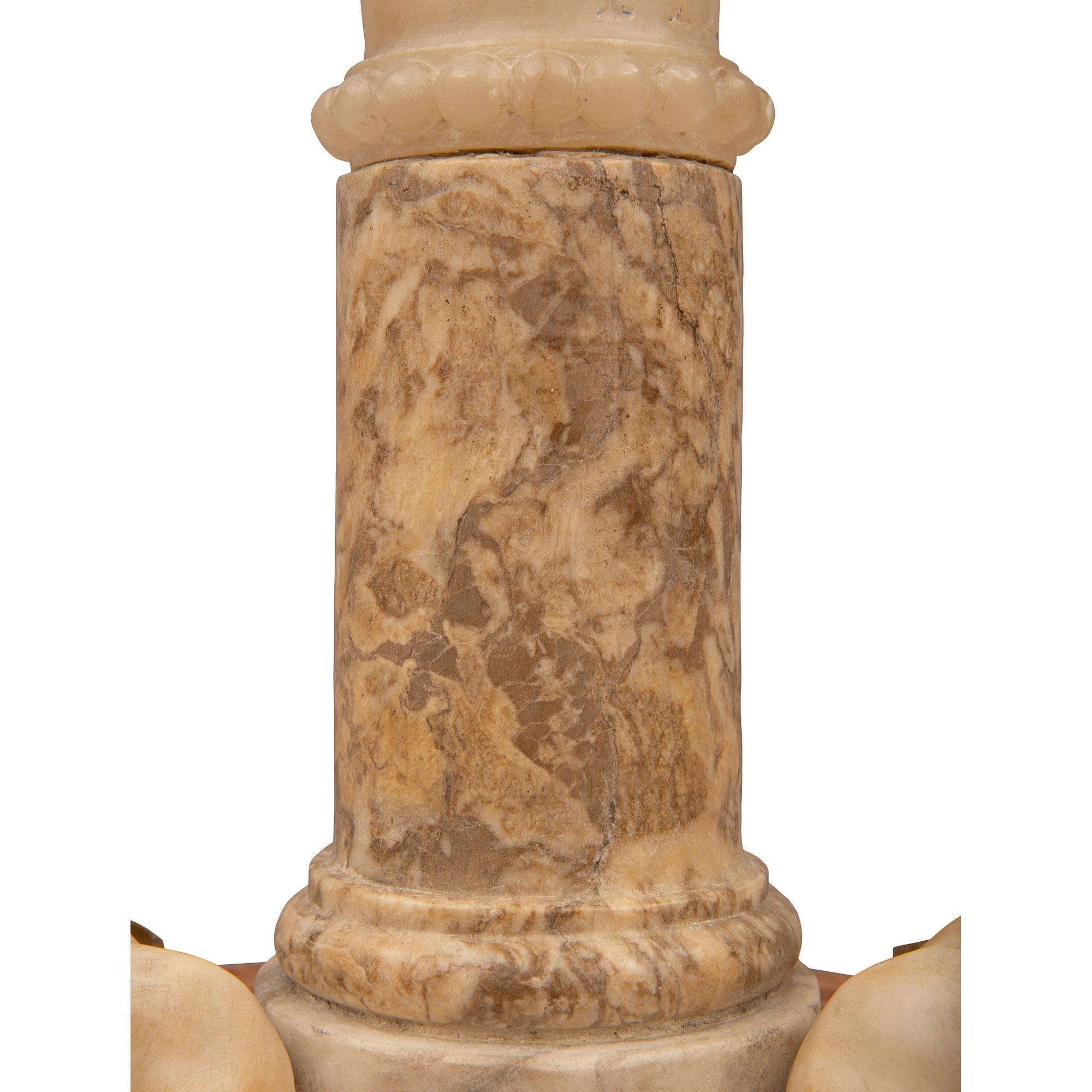 Italian 19th Century Alabaster, Porphyry and Marble Centerpiece For Sale 3
