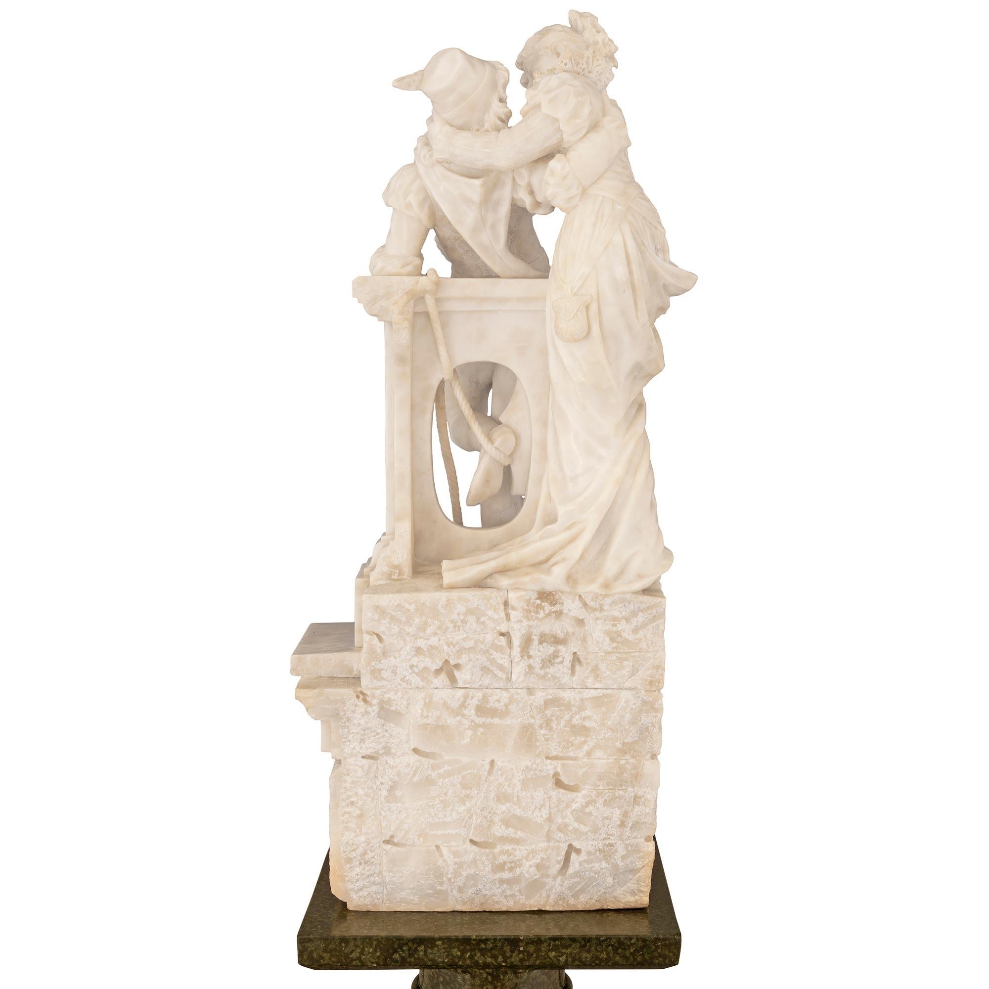 Italian 19th Century Alabaster Statue of Romeo And Juliet Signed F. Vichi For Sale 10