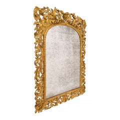 Italian 19th Century Baroque Giltwood Mirror
