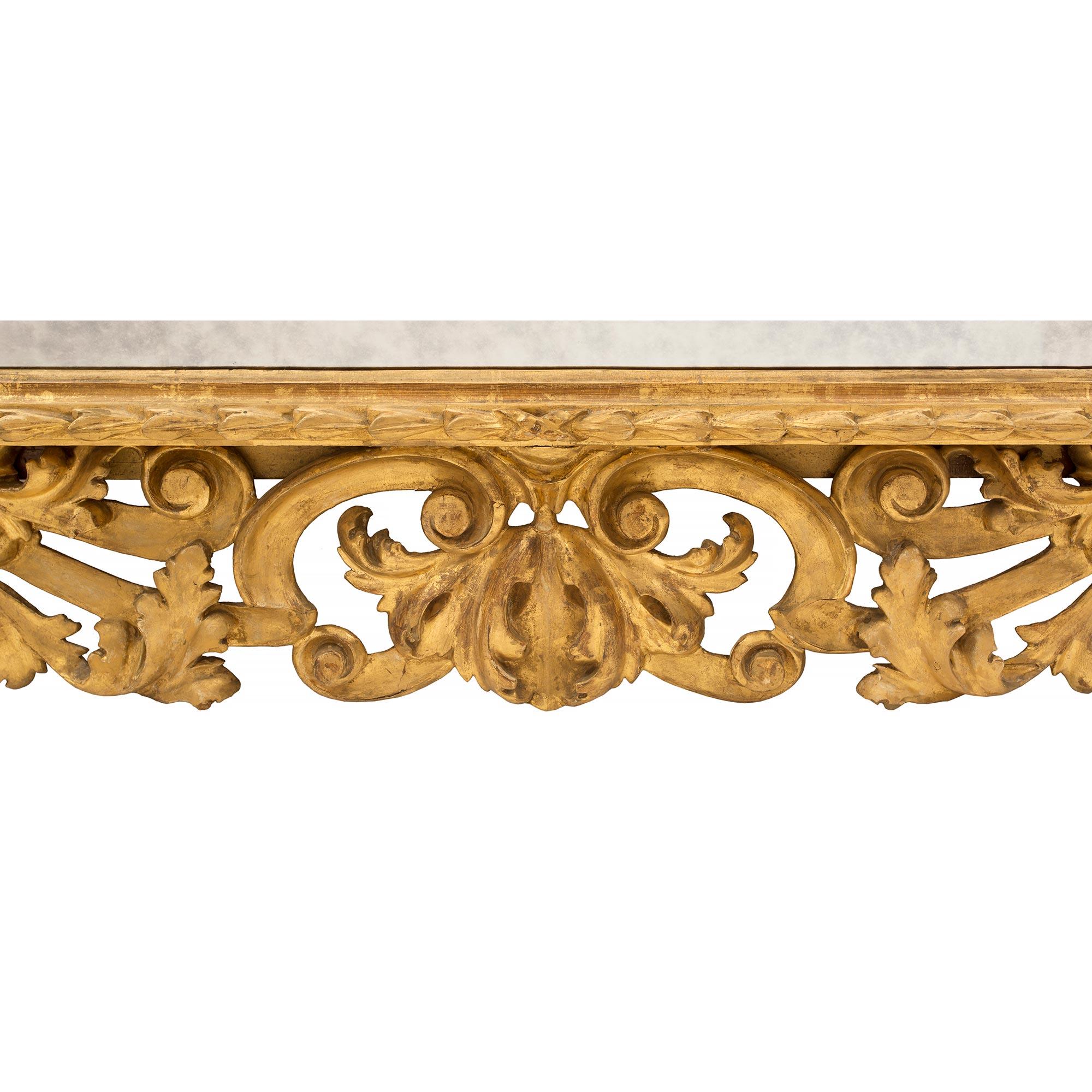 Miroir baroque italien en bois doré du XIXe siècle en vente 2