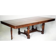 Italian 19th Century Baroque Renaissance Style Carved Oak 13-Piece Dining Set