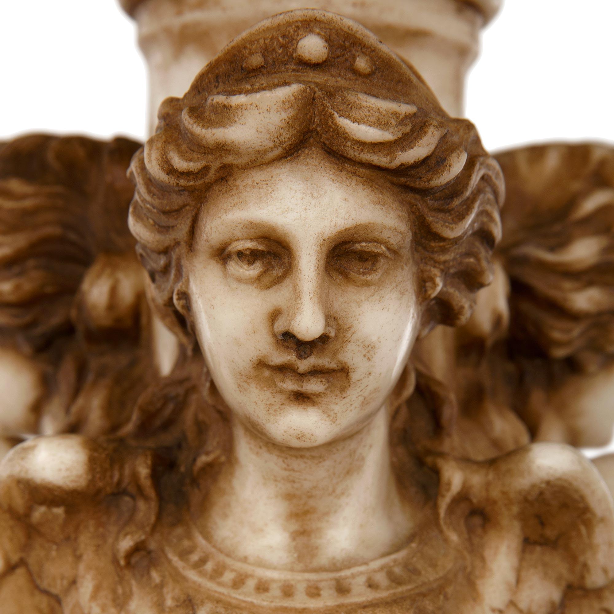 XIXe siècle Table d'appoint en marbre de Carrare, de Sienne, Rosso Antico, italien du 19e siècle, de style baroque en vente