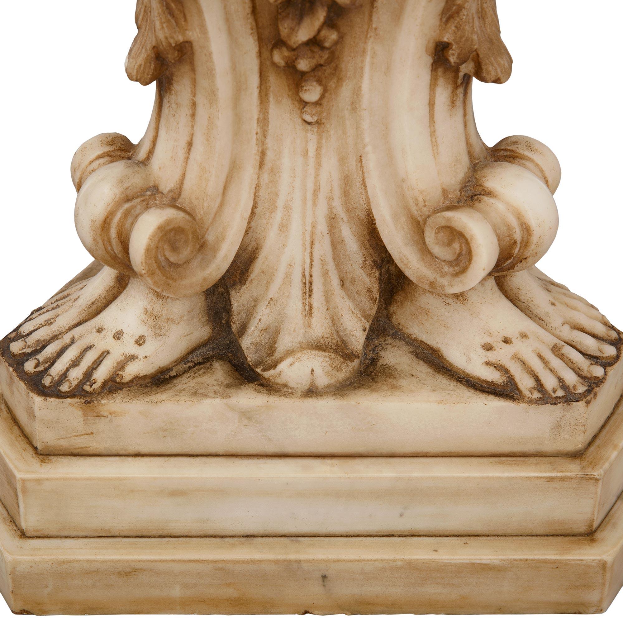 Table d'appoint en marbre de Carrare, de Sienne, Rosso Antico, italien du 19e siècle, de style baroque en vente 1