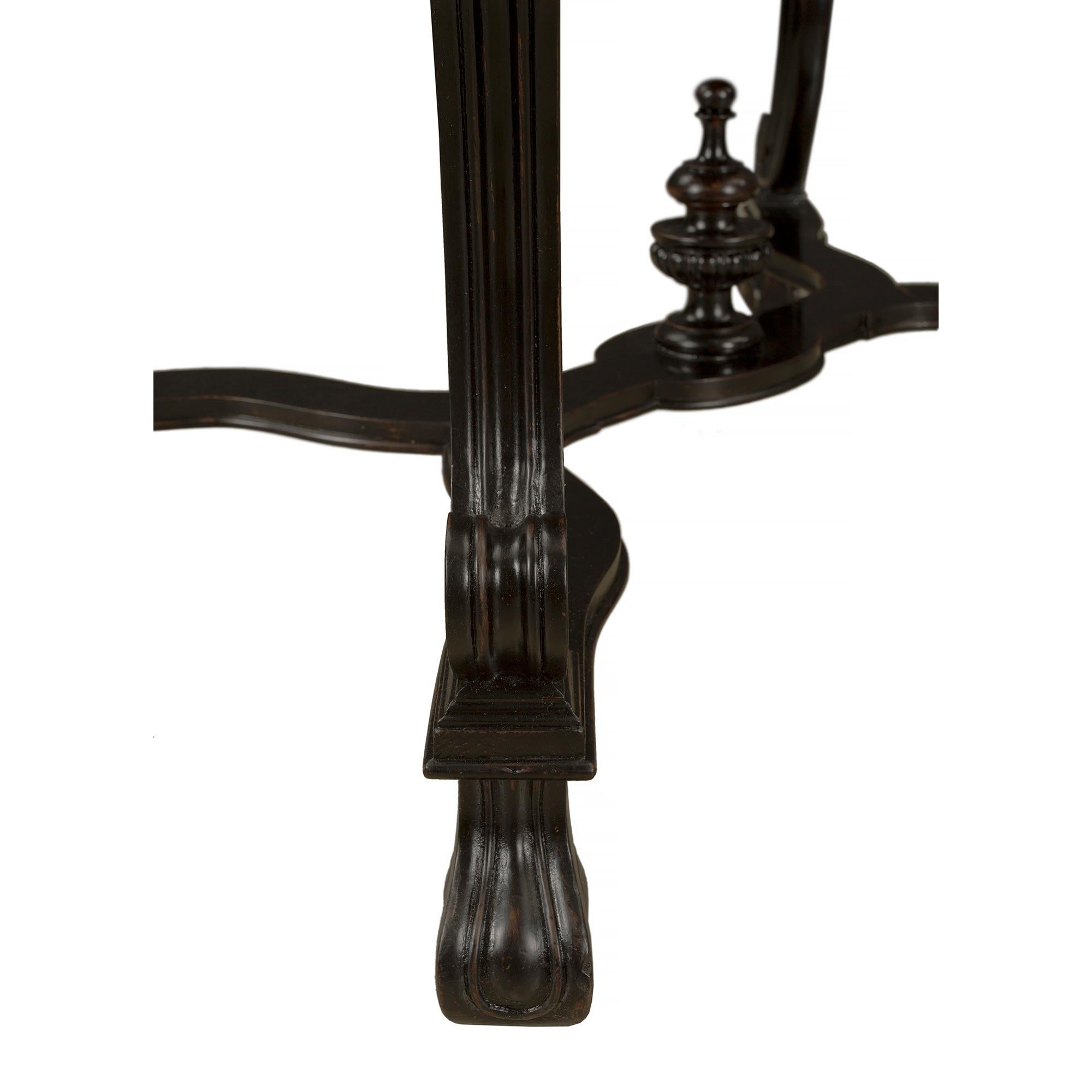 Italian 19th Century Baroque St. Ebonized Fruitwood And Scagliola Center Table For Sale 6