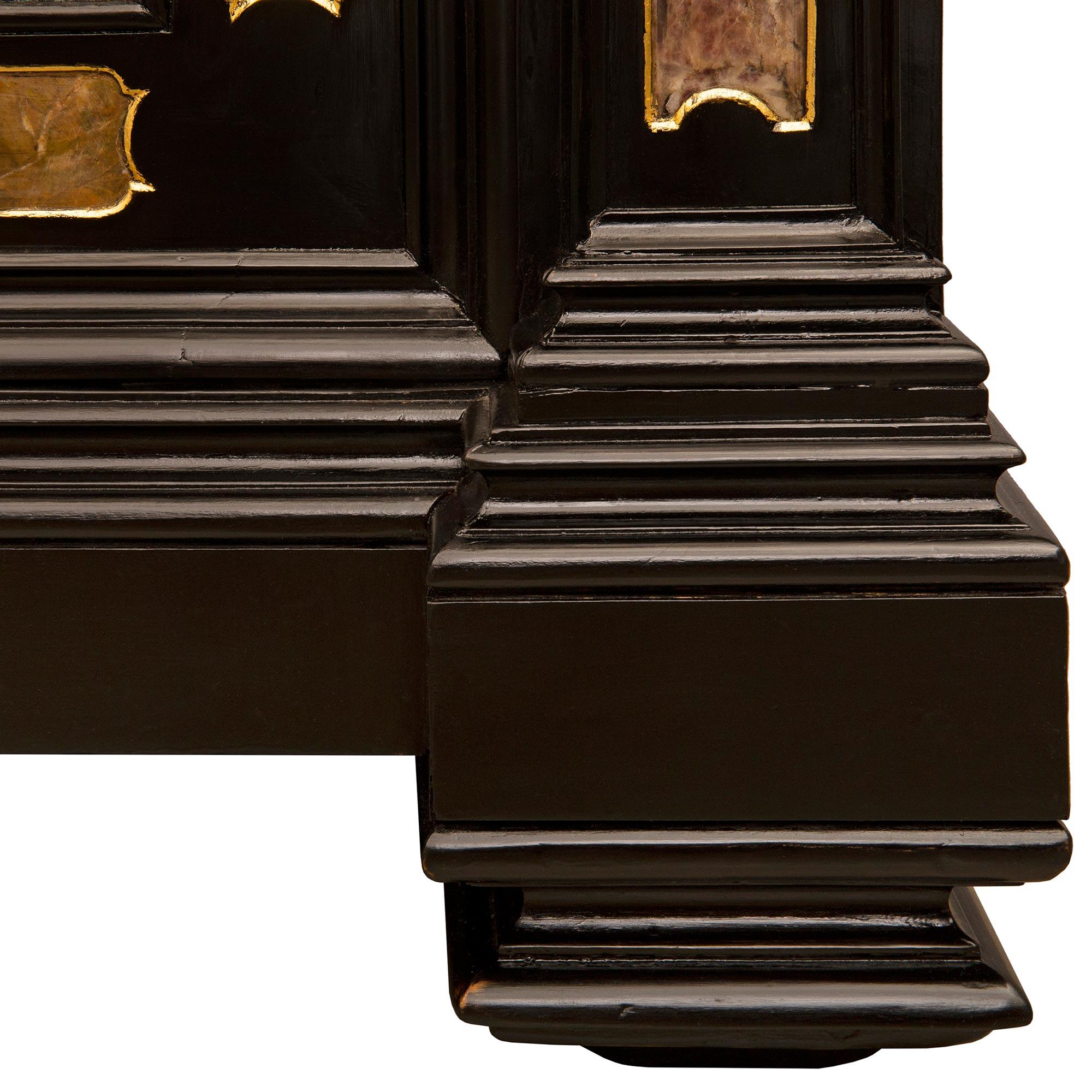 Italian 19th Century Baroque St. Fruitwood & Semi-Precious Stone Cabinet For Sale 7