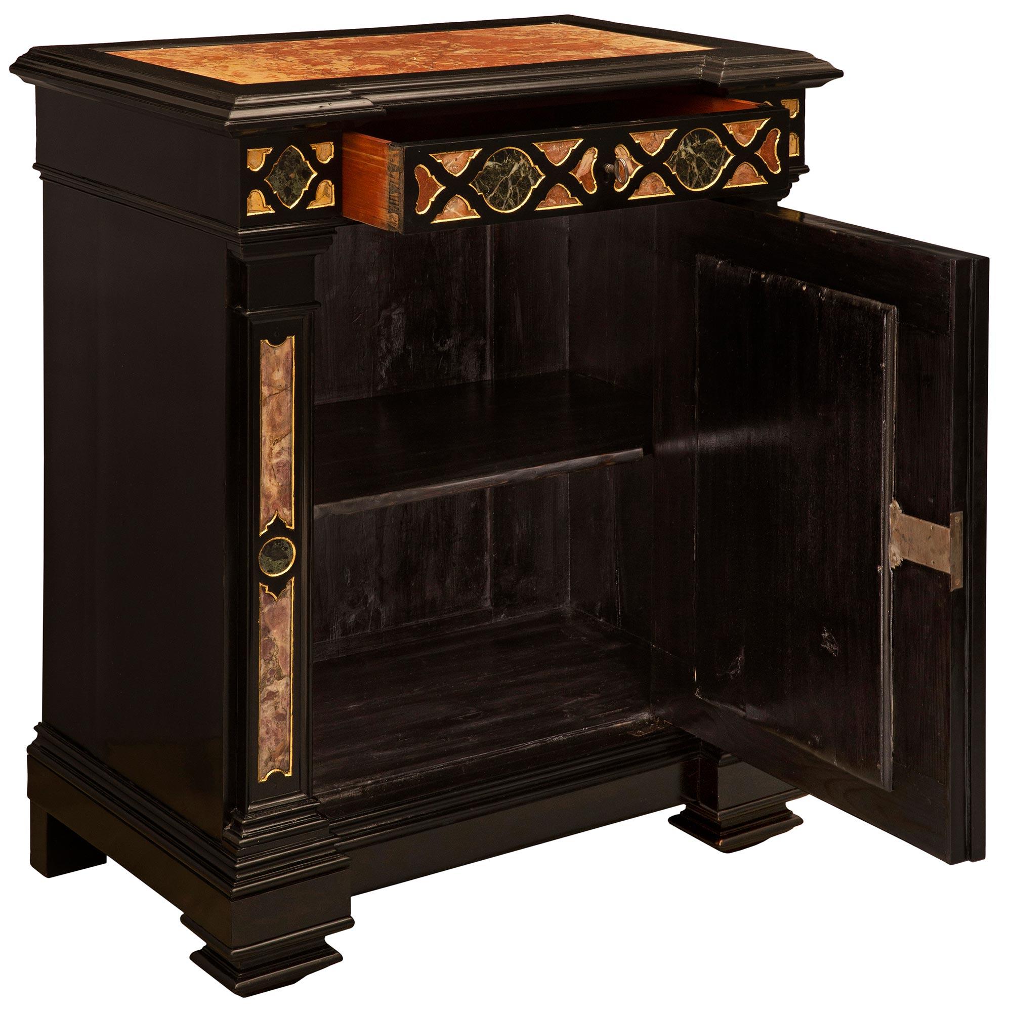 Italian 19th Century Baroque St. Fruitwood & Semi-Precious Stone Cabinet In Good Condition For Sale In West Palm Beach, FL