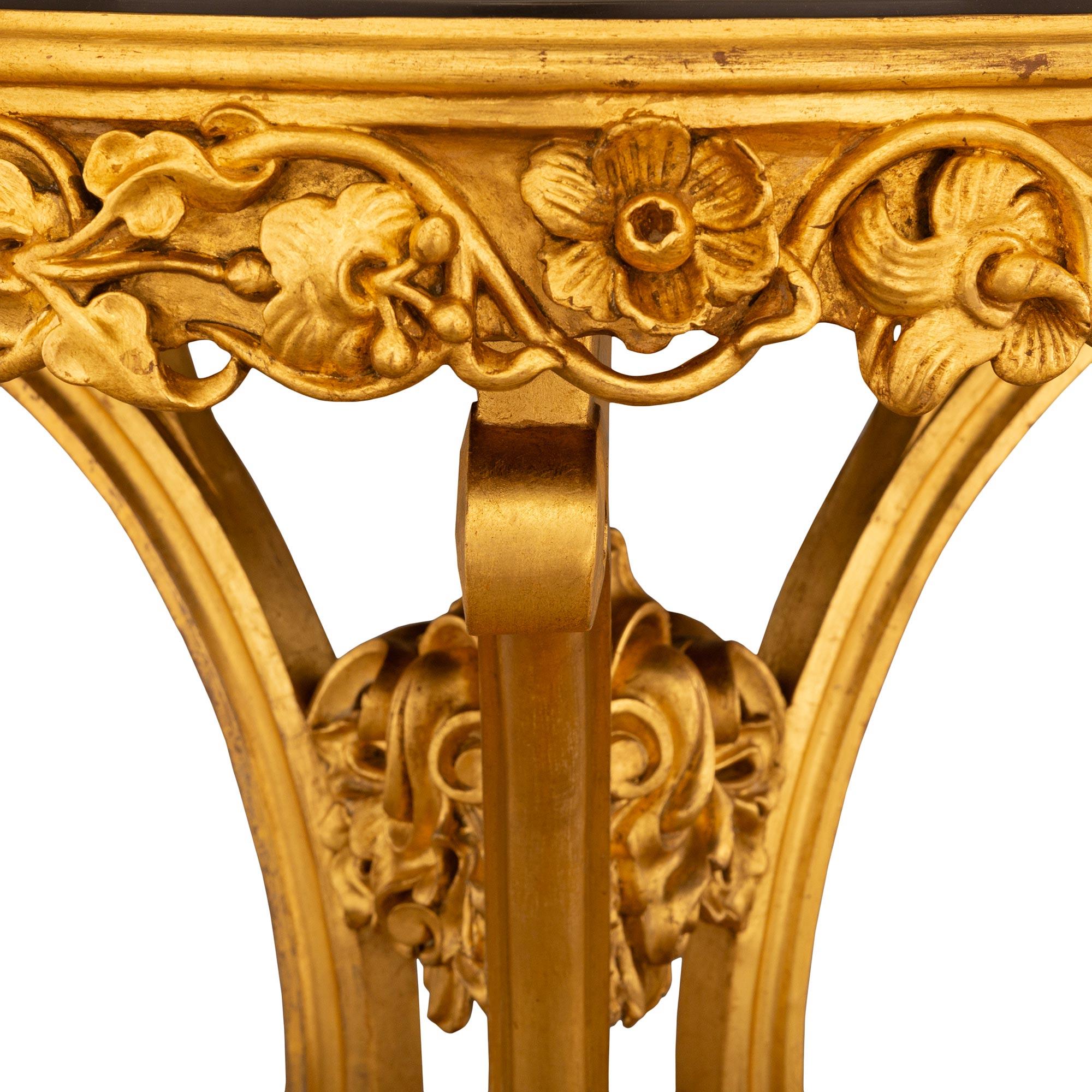 Italian 19th Century Baroque St. Giltwood And Micro-Mosaic Center Table For Sale 5