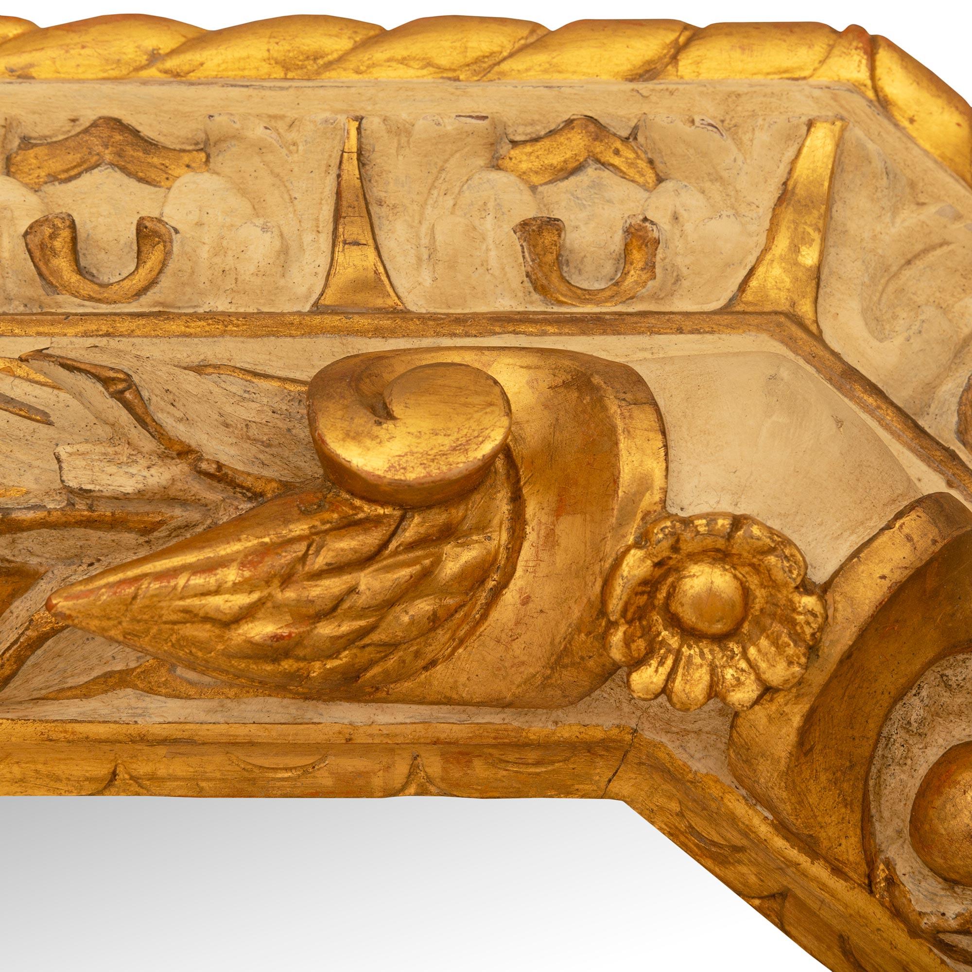 Italienisch 19. Jahrhundert Barock st. Giltwood und patiniertem Holz Spiegel (Vergoldetes Holz) im Angebot