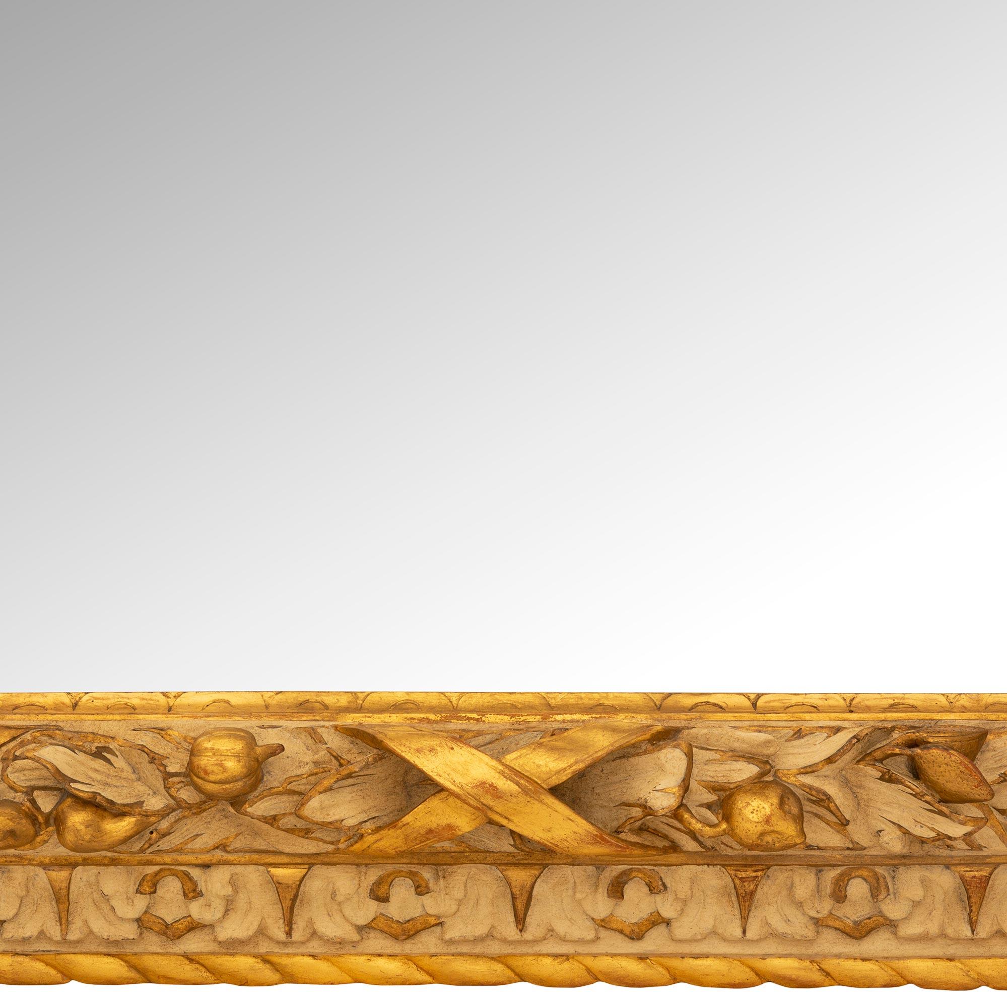 Italienisch 19. Jahrhundert Barock st. Giltwood und patiniertem Holz Spiegel im Angebot 2