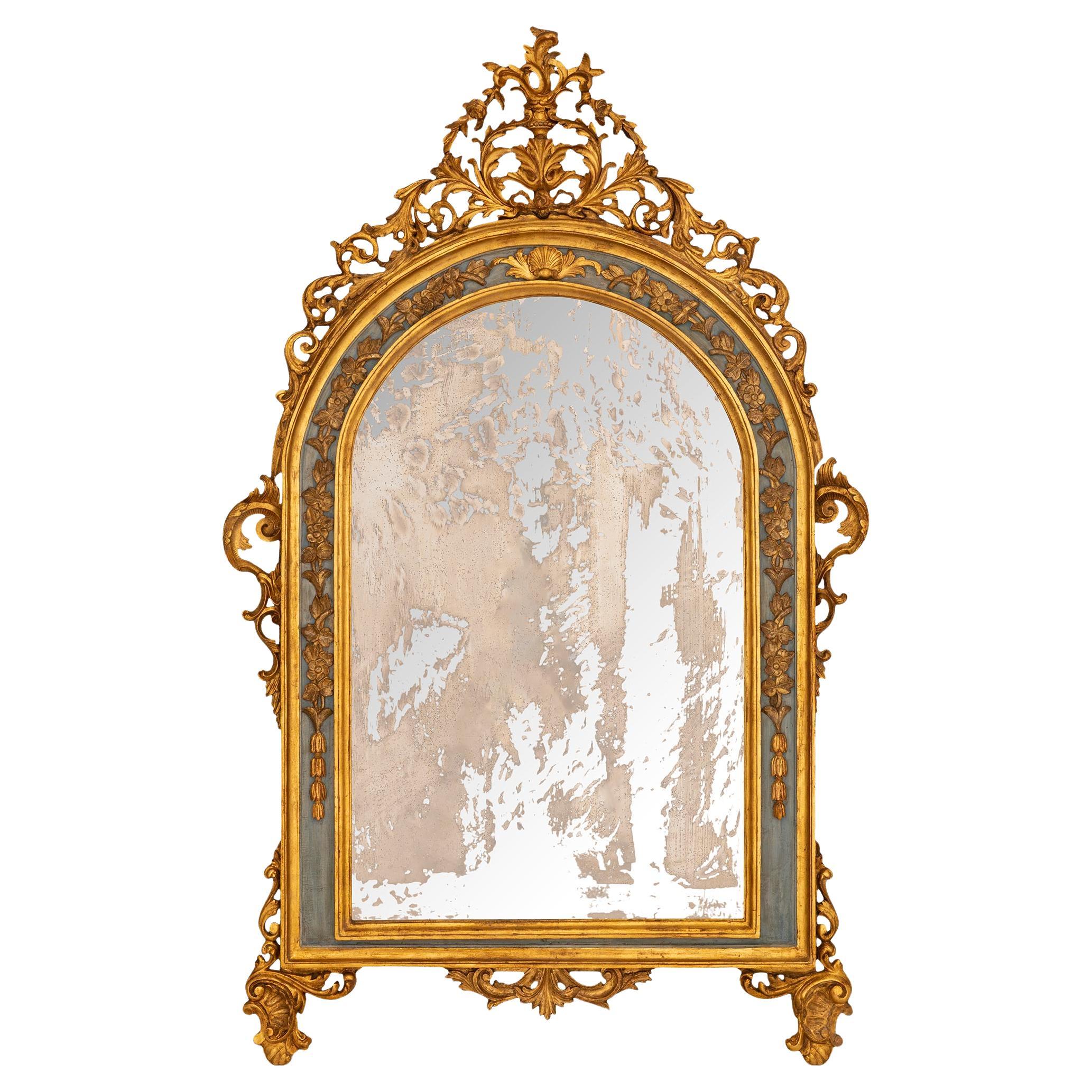 Italienisch 19. Jahrhundert Barock st. Giltwood und patiniertem Holz Spiegel