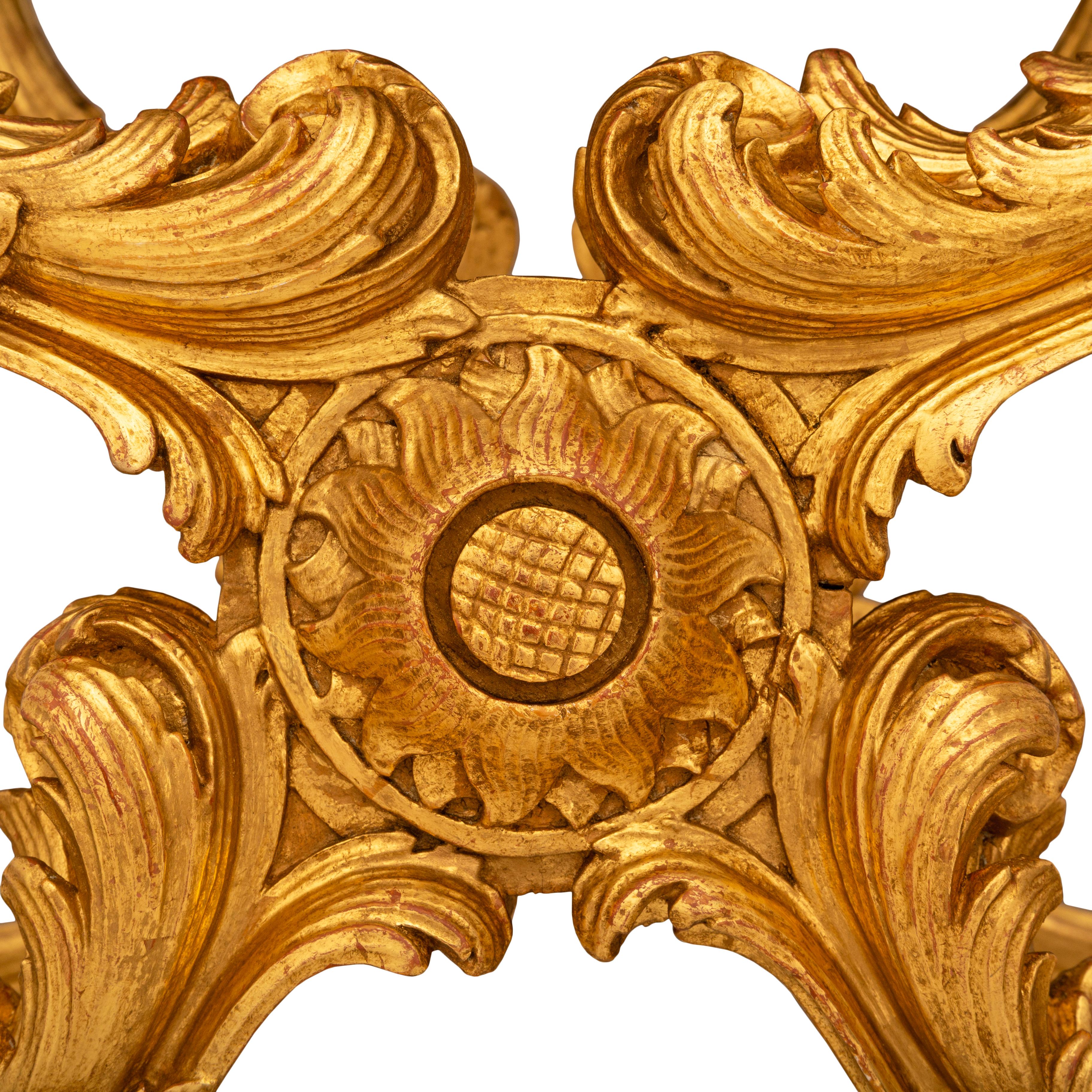 Bois doré Banc/tabouret en bois doré baroque italien du 19e siècle en vente