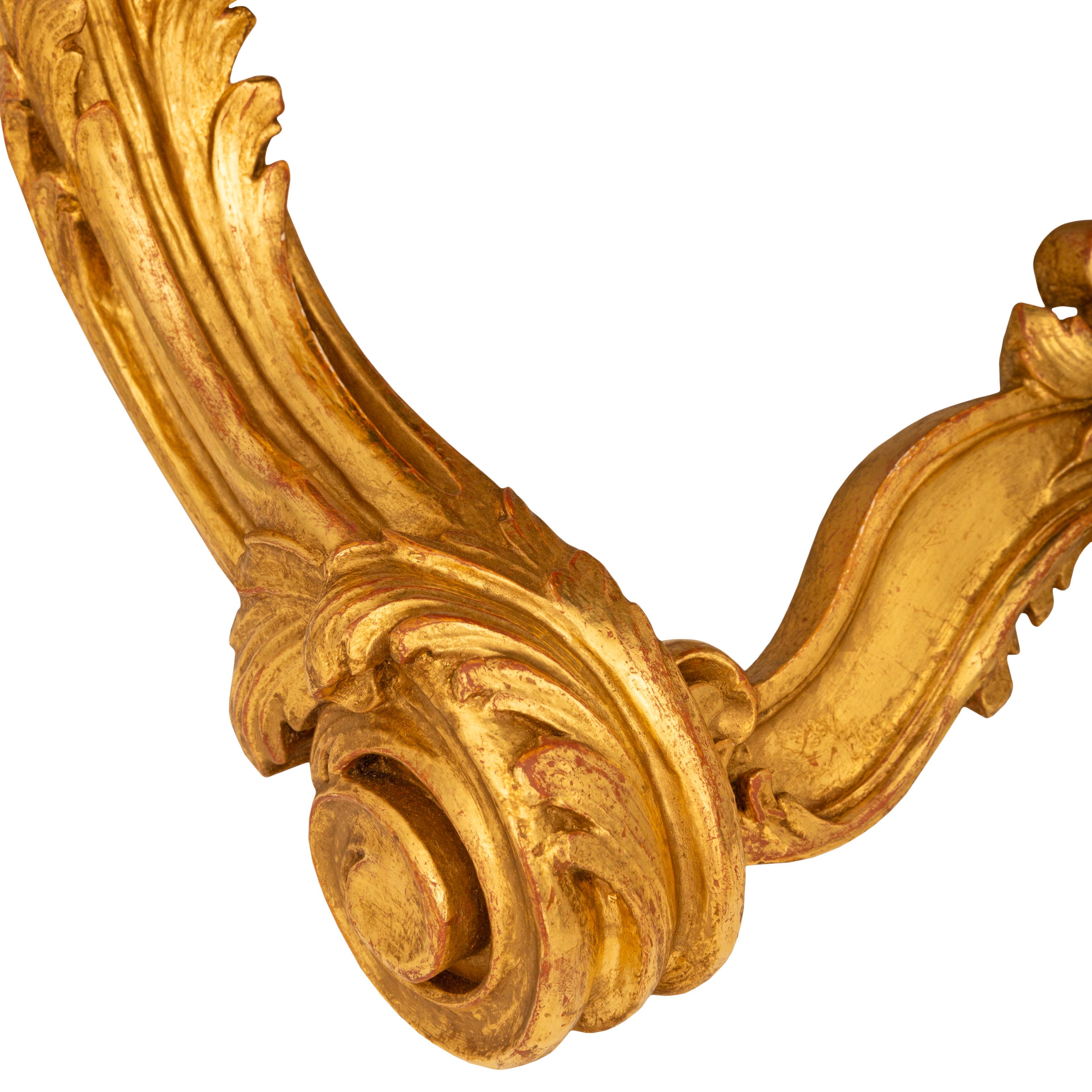 Banc/tabouret en bois doré baroque italien du 19e siècle en vente 1