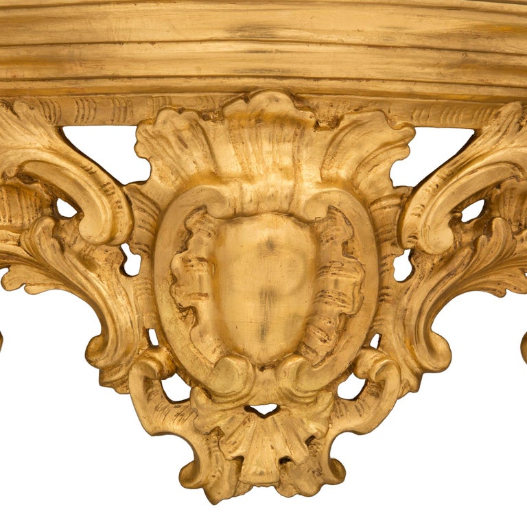 Italian 19th Century Baroque St. Giltwood Console and Matching Mirror ...