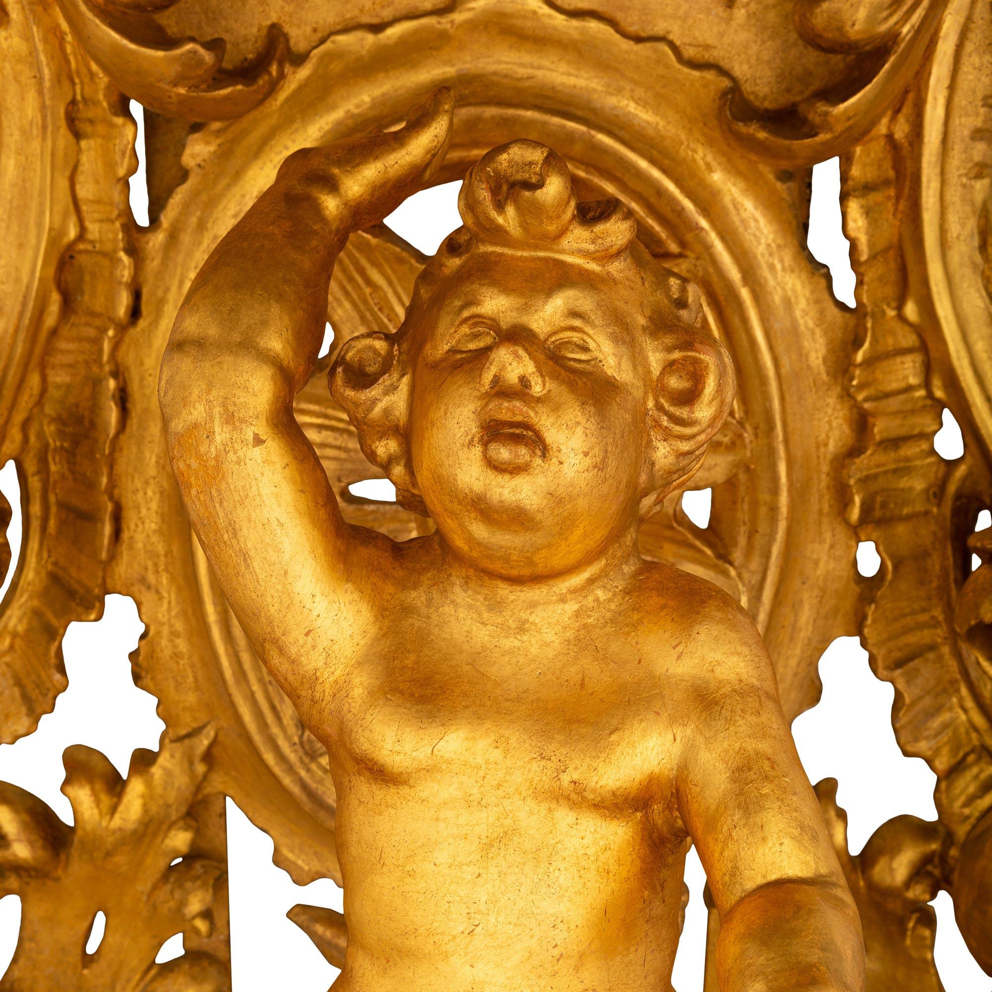 Italian 19th century Baroque st. Giltwood Mirror and Console For Sale 11