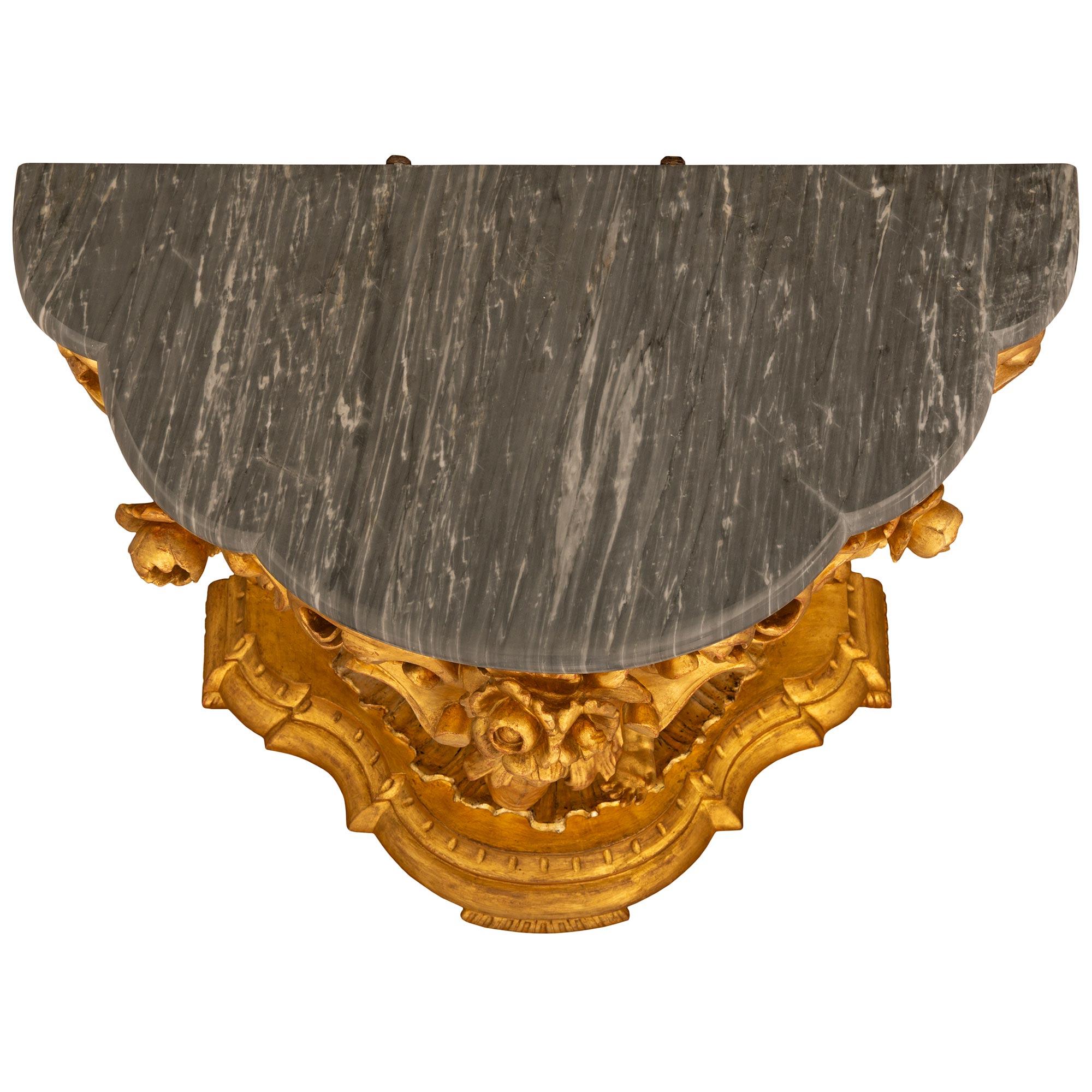 Italian 19th century Baroque st. Giltwood Mirror and Console For Sale 14