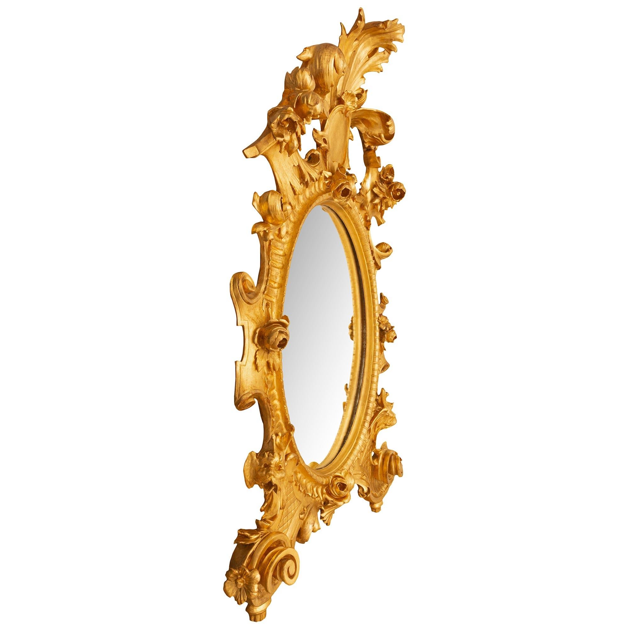 19th Century Italian 19th century Baroque st. Giltwood Mirror and Console For Sale
