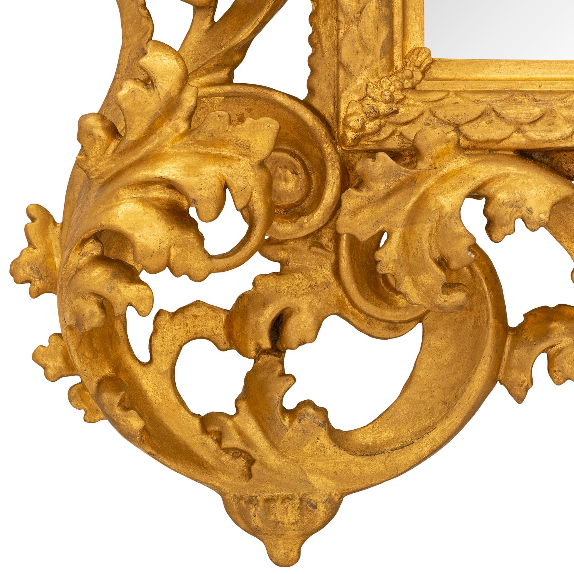 Italian 19th Century Baroque St. Giltwood Mirror For Sale 4