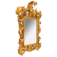 Italian 19th Century Baroque St. Giltwood Mirror