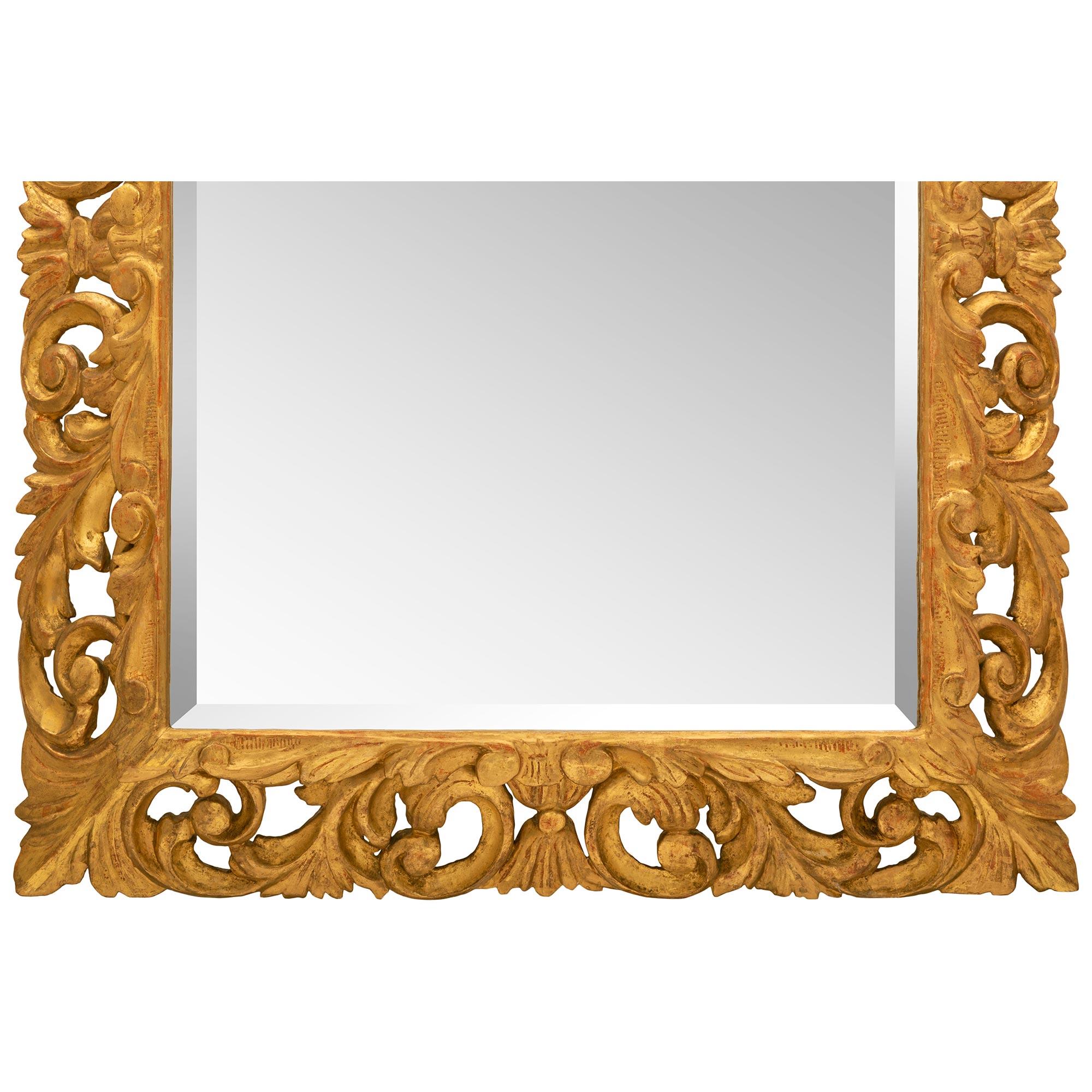 Italian 19th Century Baroque St. Giltwood Mirror For Sale 4