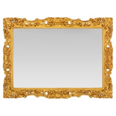 Italian 19th Century Baroque St. Giltwood Mirror