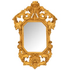 Antique Italian 19th Century Baroque St. Giltwood Mirror